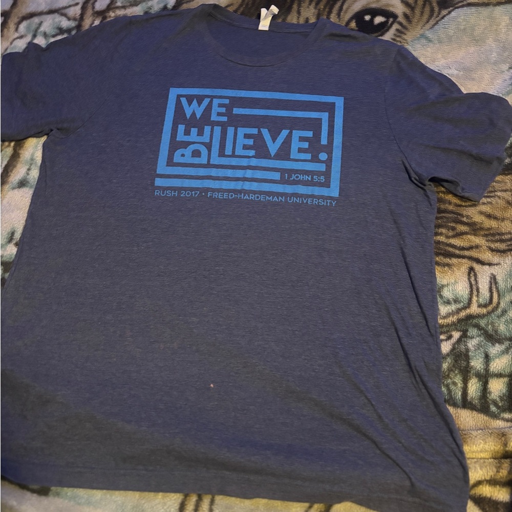 Blue We Believe Short Sleeve Tee Crew Neck